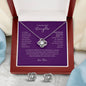 Love knot Earring & Necklace Set To My Beautiful Daughter, Love Mom