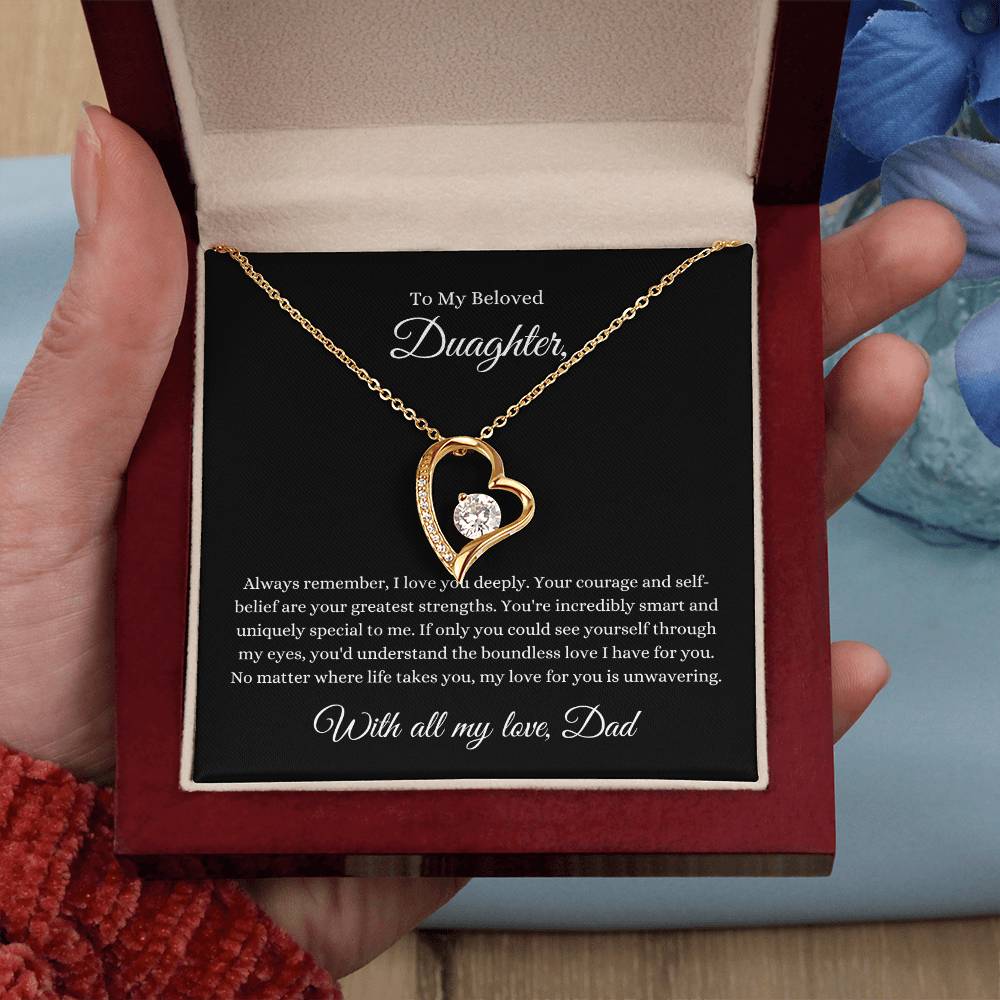 Forever Love Necklace To My Beloved Daughter, With all my love, Dad