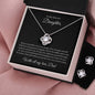 Love Knot Earring & Necklace Set To My Beloved Duaghter, With all my love, Dad