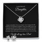 Love Knot Earring & Necklace Set To My Beloved Duaghter, With all my love, Dad