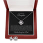 Love Knot Earring & Necklace Set To My Beloved Duaghter, With all my love, Dad