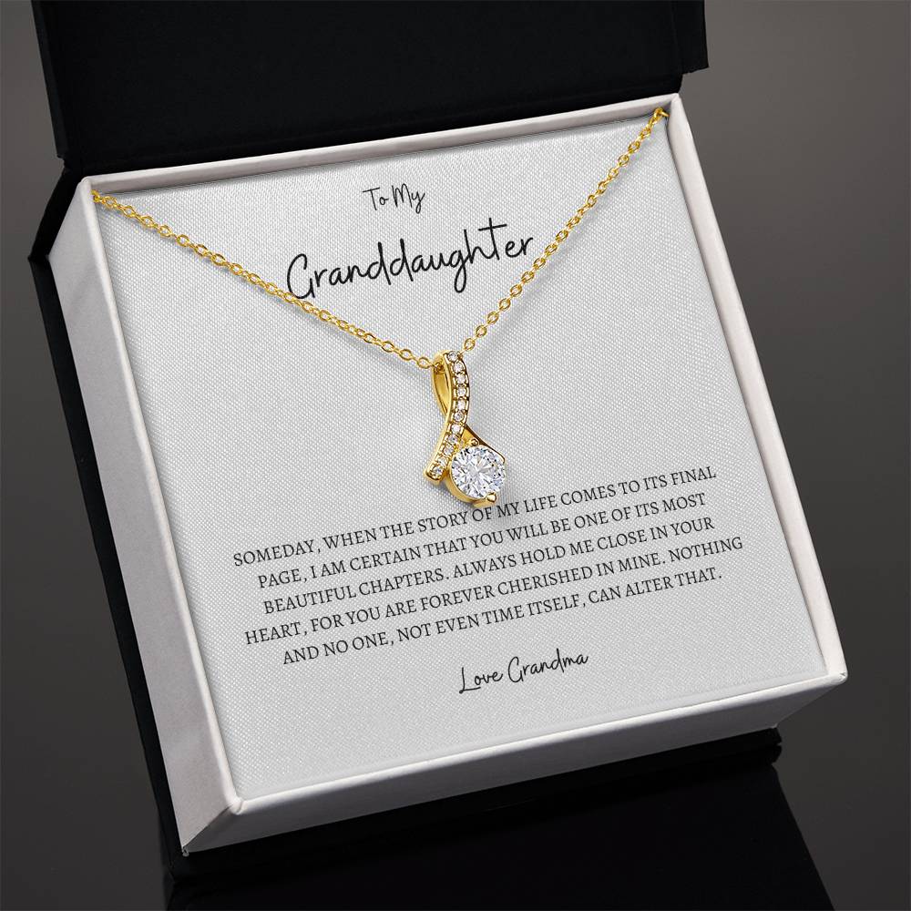 Alluring Beauty Necklace To My Granddaughter, Love Grandma