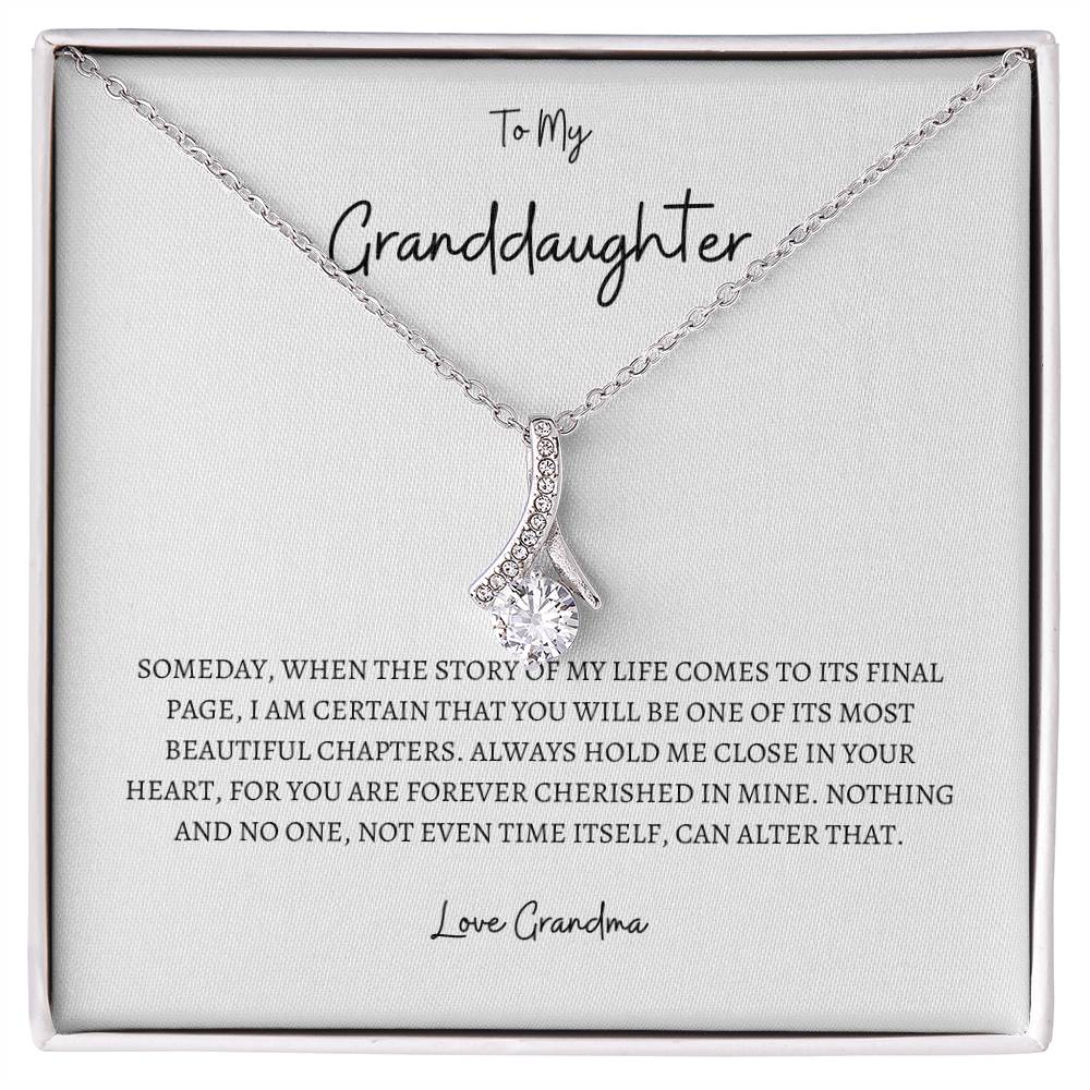 Alluring Beauty Necklace To My Granddaughter, Love Grandma