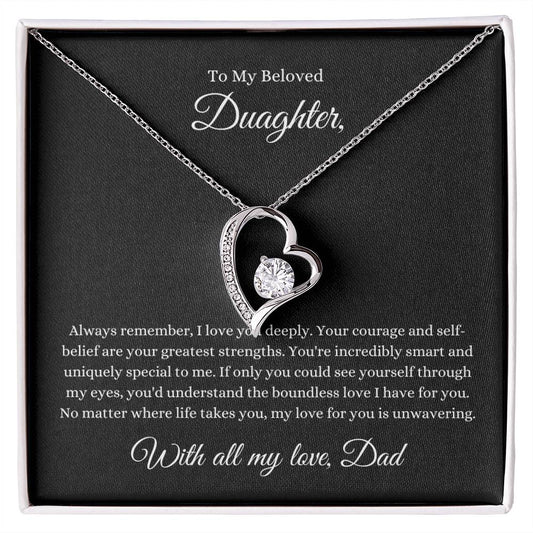 Forever Love Necklace To My Beloved Daughter, With all my love, Dad