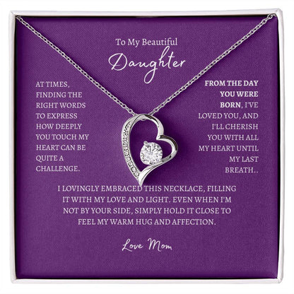 Forever Love Necklace To My Beautiful Daughter, Love Mom