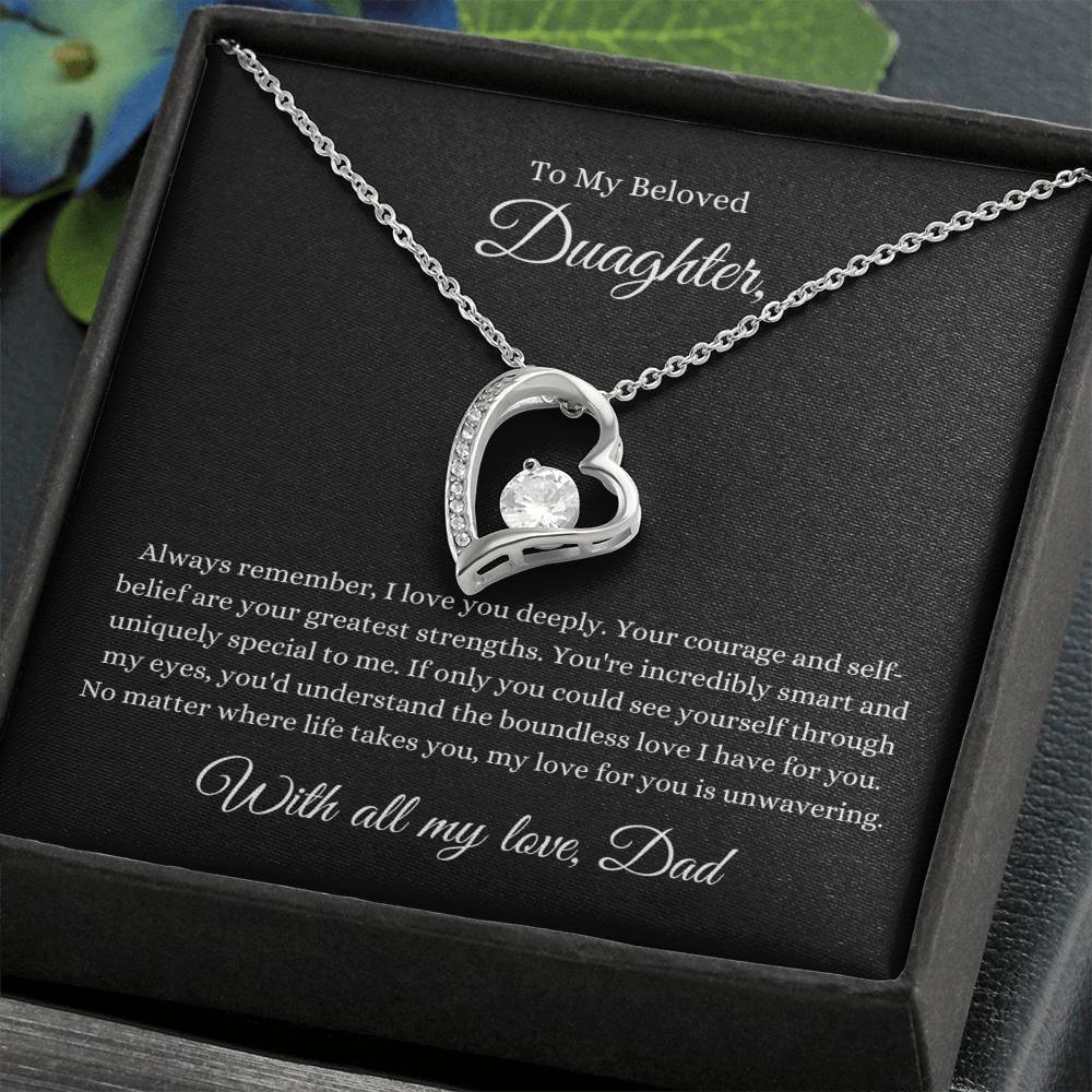 Forever Love Necklace To My Beloved Daughter, With all my love, Dad