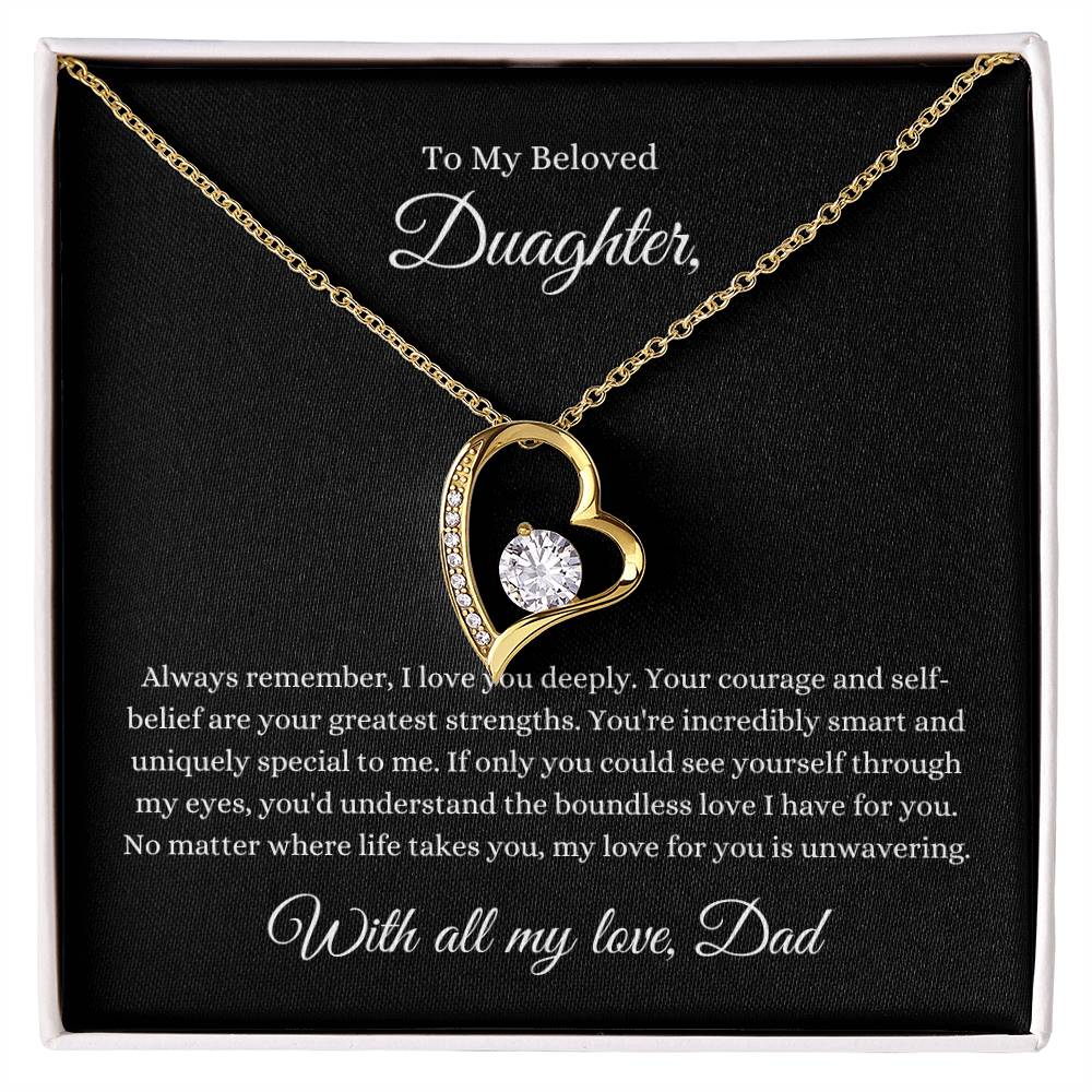 Forever Love Necklace To My Beloved Daughter, With all my love, Dad