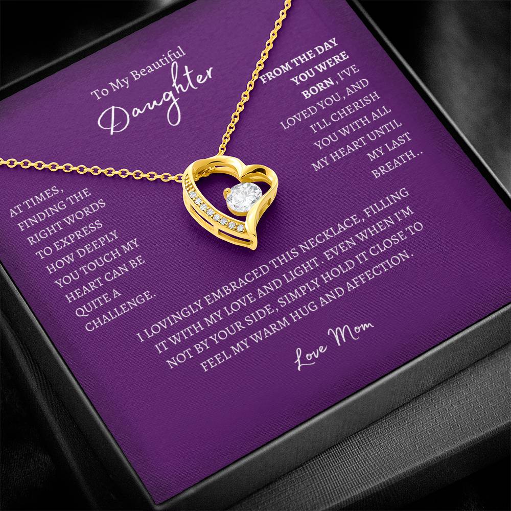 Forever Love Necklace To My Beautiful Daughter, Love Mom